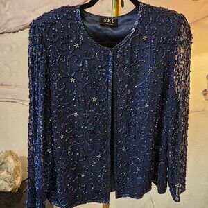Vintage SKC Beaded Silk Blazer
